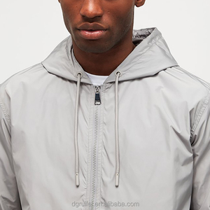 <b>Men</b> <b>Lightweight</b> Hooded Windbreaker <b>Jacket</b> Solid Color Zipper Closure Casual Outdoor Sport Wear Autumn Season Waterproof - Product Image 2