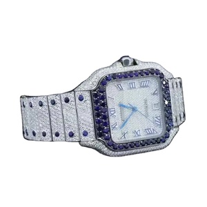 นาฬิกาดำน้ำสุดหรูสั่งทำพิเศษ ขอบหน้าปัดสีน้ำเงิน ประดับโมอิสซาไนต์ ตัวเรือนสแตนเลสสตีล รับประกัน 2 ปี กระจกแซฟไฟร์ 20 มม. - Product Image 1