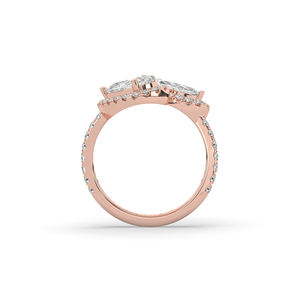 Anillo de Diamante de Laboratorio con Corte Pera y Marquesa de 2.55 Quilates, Oro de 14K, Diseño Minimalista Único y Ligero, Anillo de Compromiso, Regalo de Boda - Product Image 3