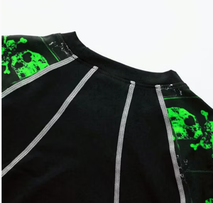 Camiseta de Compresión de Manga Larga para Hombre, Diseño de Calavera en Negro y Verde, Secado Rápido, Ropa Deportiva para Entrenamiento de MMA, BJJ y Boxeo - Product Image 3
