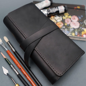 Kit d'artiste en cuir véritable de qualité supérieure, organiseur portable pour outils de dessin, fabrication OEM en marque privée, vente en gros - Product Image 2
