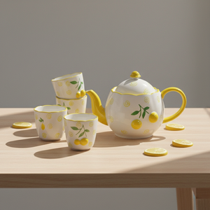 Premium Quality 3460983SETB-1.0 NEW BONE CHINA <b>TEA</b> <b>POT</b> <b>SET</b> W/4CUP - Product Image 6