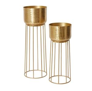 Grand pot de fleurs en métal au design minimaliste, idéal pour le hall d'entrée, la terrasse, le balcon et l'aménagement intérieur moderne. - Product Image 1