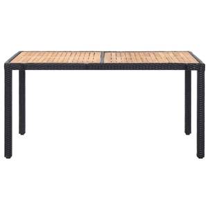 Juego de Comedor de Madera de Acacia Sólida con Ratán PE Negro y Acero con Recubrimiento en Polvo, Conjuntos para Jardín - Product Image 2
