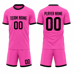 Custom Sublimation Pink <b>Soccer</b> Jersey Set Quick Dry Blank Team Football Uniform Custom Number Player Name Training Sportswear - Product Image 4