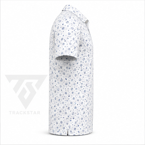 Trackstar Men's <b>White</b> Blue Celestial Planet Print <b>Polo</b> Shirt Short Sleeve Button Collar <b>Golf</b> Shirt Custom Logo - Product Image 2