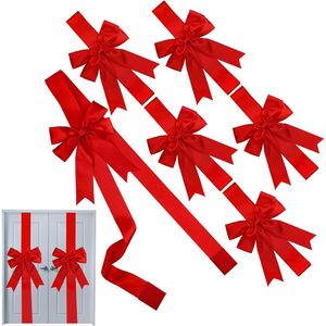 6 Pezzi di Grandi Nastri Rossi Natalizi, Fiocchi Festivi 10x8 per Porte e Armadi, Accessori per Feste di Natale - Product Image 4