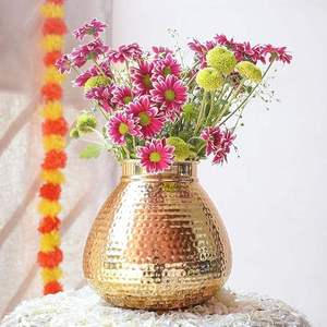 Vase à fleurs en métal finition or de haute qualité, support de centre de table de luxe pour mariage, décoration d'événements et de fêtes à prix abordables - Product Image 4