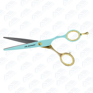 กรรไกรตัดผม Shears Beauty ผลิตจากเหล็กกล้าไร้สนิมญี่ปุ่น ดีไซน์ Aqua Gold Chrome สำหรับช่างทำผมมืออาชีพ ขนาด 5.75 นิ้ว - Product Image 3