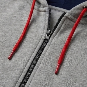 High Quality Custom Logo Men Athletic Zip Up Hoodie Heavyweight Fleece Sweatshirt Contrast Stripes Winter Sportswear <b>Tracksuit</b> - Product Image 2