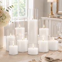 Juego de Velas LED de Cristal sin Llama, con Certificación CE/RoHS/FCC/Prop 65, Varios Tamaños, Llama 3D, Velas a Pilas para Decoración del Hogar y Bodas, Venta al Por Mayor