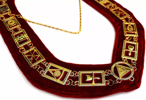 Collier Maçonnique Plaqué Or 2024 à Vente Chaude avec Épingle de Sûreté et Doublure en Velours Rouge, Tissu Personnalisable - Product Image 3