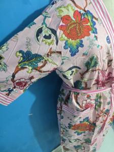 Bata de Baño Unisex de Lujo en Algodón, Elegante Estilo Boho Hippie Romántico con Estampado Floral Rosa, Ropa de Dormir de Invierno para Mujer, Bata de Verano para Damas de Honor - Product Image 5