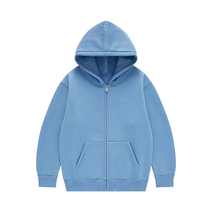 เสื้อฮู้ดซิปแบบยูนิเซ็กซ์ สีชมพูอ่อน เนื้อผ้าฟลีซคอตตอนพรีเมียม นุ่มสบาย ทรงโอเวอร์ไซส์ ดีไซน์ผ่าด้านหน้า - Product Image 2