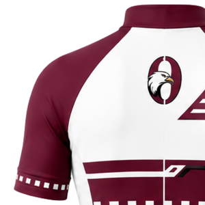 Maillot de cyclisme blanc et bordeaux à manches courtes, fermeture éclair intégrale, respirant, séchage rapide, pour la course sur route et le sport - Product Image 3