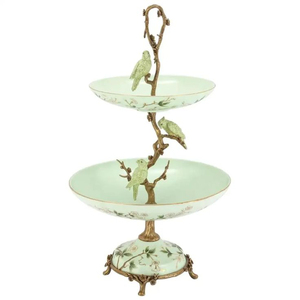 Top Selling Golden Lotus Flower Metal Made Cake Stand With Leaf Design Metal Handmade Decorative Dessert Tray Wedding Usage - Product Image 3