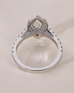 Bagues en diamant fin Bagues en diamant de laboratoire E-F-G VS VVS Lab Diamant 10/14/18 k Bague de fiançailles en or massif - Product Image 4