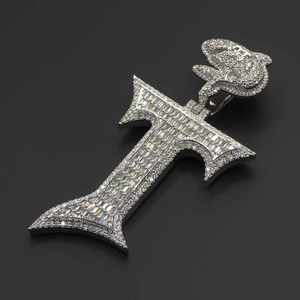 Colgante Personalizado de Hip Hop para Hombre, con Nombre de Rapero, Totalmente Cubierto de Moissanita, Plata 925, Pasa el Test de Diamantes - Product Image 3