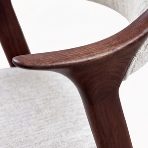Chaise de salle à manger en bois massif de style moderne du milieu du siècle, fauteuil rembourré pour salon, appartement, maison, hôtel, villa - Product Image 4