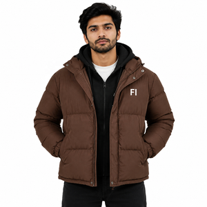 OEM Wholesale Men's Vintage Style <b>Winter</b> Coat Thick Hood Padded Design Sheep Fur <b>Leather</b> Zipper Men's <b>Jacket</b> Outdoor Streetwear - Product Image 1