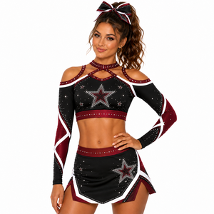 Uniforme de cheerleading personnalisé de haute qualité – Tenue de compétition de cheerleading avec strass - Product Image 4