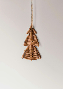 Accesorios Decorativos Boho de Ratán, Decoración Navideña Única, Árbol de Navidad de Ratán para Colgar en la Pared, Tejido a Mano - Product Image 2
