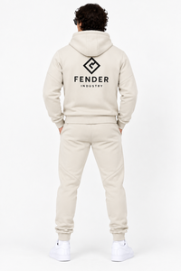 Ensemble survêtement molletonné personnalisé pour homme, sweat à capuche zippé et pantalon de jogging, deux pièces, style streetwear décontracté haut de gamme, tenue de sport pour homme actif - Product Image 2