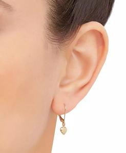 Piccoli orecchini a goccia a cuore in oro giallo 14k | Macy's - Product Image 2