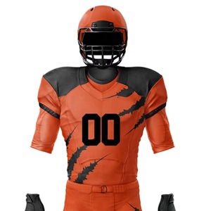 Ensemble de maillots de football américain personnalisés en gros, uniforme complet par sublimation, pantalon respirant, tenue de sport robuste pour match - Product Image 4