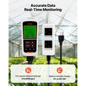 Controllore di monitoraggio del doppio monitor di uscita per il monitoraggio dell'ossido di carbonio con sensore di rilevamento giorno/notte per la qualità dell'aria - Product Image 2