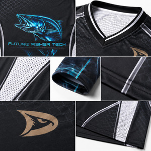 เสื้อแข่งตกปลาผู้ชายแบบสั่งทำ OEM ลายโฮโลแกรม ขนาดใหญ่พิเศษ แห้งเร็ว ระบายอากาศดี UPF 50+ แขนยาว สำหรับการแข่งขัน - Product Image 6