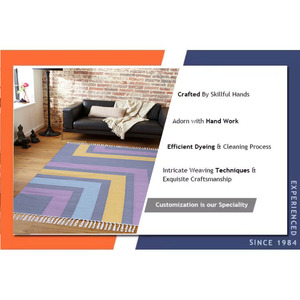 New Arrival Indian Handwoven Premium Quality Cotton <b>Runner</b> <b>Rugs</b> Hand Block Print Embroidered Prayer Room Bulk Area <b>Rug</b> Set - Product Image 6