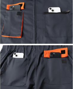 Combinaison de travail à manches longues pour hommes, combinaison de mécanicien, multi-poches, fermeture éclair sur le devant, combinaison de travail cargo, uniforme de réparation en garage, atelier - Product Image 5