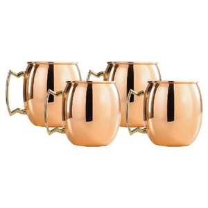 แก้วทองแดงตีลายสไตล์วินเทจกลางศตวรรษ ภาชนะโลหะทนทานสำหรับกาแฟและชา - Product Image 4