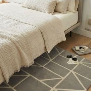 Modern Geometric Area <b>Rug</b> Rectangle Flat Weave Organic Cotton Scandinavian Style Non-Slip Bedroom Use Spot Clean at Wholesale - Product Image 5