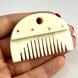 Peine de pelo de hueso natural hecho a mano, peine para barba de dientes finos, peine antiestático para peinar el cabello para hombres y mujeres - Product Image 6