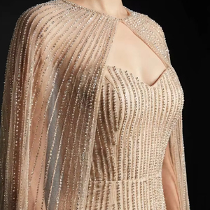 Robe de soirée longue élégante la plus vendue, ornée de perles faites à la main, pour demoiselles d'honneur, bals de promo et soirées galas, disponible au prix d'usine - Product Image 1