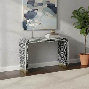 Luxury Wooden Bone Inlay Console Table With Decorative Drawer Storage For Premium Interior Spaces - Product Image 1