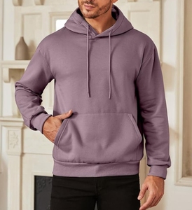 Men's Heavyweight Polyester/Cotton Oversized Hooded Varsity <b>Jacket</b> <b>Thick</b> <b>Fleece</b> French Terry Pocket Solid Custom Logo Print - Product Image 1