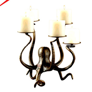Elegent Octopus Shape Five-Cup <b>Small</b> Metal Antique Handmade Eco-Friendly Pillar <b>Candle</b> Holders Home Decor <b>Candle</b> Stand For Party - Product Image 1