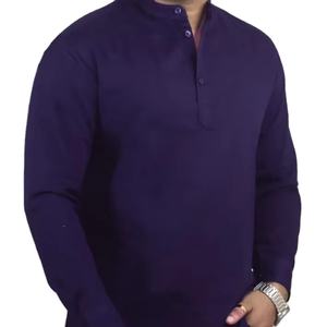 Chemise en satin à manches longues pour homme Botex 100% coton décontractée formelle motif uni respirante écologique anti-boulochage durable - Product Image 4