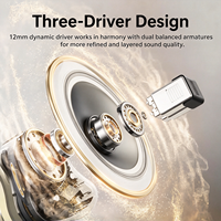 Écouteurs TWS hybrides à triple transducteur 1DD + 2BA, sans fil, avec ANC intelligent, Qualcomm aptX Adaptive, pour audiophiles