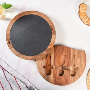 Ensemble de 3 couteaux à fromage modernes écologiques de qualité supérieure, manche en acier inoxydable, finition miroir, compatibles lave-vaisselle, pour charcuterie et fêtes - Product Image 1