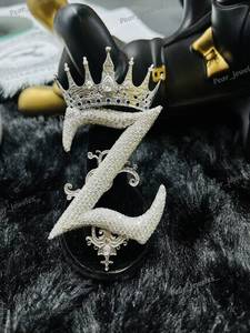 Iced Out Custom Letter Moissanite Diamond Pendant Hip Hop 925 <b>Silver</b> Bing Crown Design Statement Birthday Gift Pendant - Product Image 4