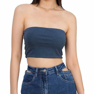 Custom OEM Women's Short <b>Hip</b> Hop Breathable <b>Padded</b> Tube Tops Polyester Cotton Material Hot Sale Made in Pakistan - Product Image 5