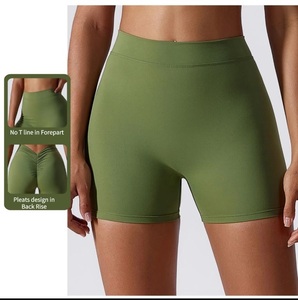 Shorts de yoga pour femme, effet push-up, pour la gym et l'exercice, style cycliste, avec plis au dos - Product Image 6