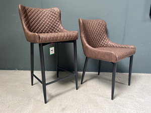 Modern Quilted Velvet <b>Bar</b> Chair with Metal Legs Luxury Counter Height Dining <b>Stool</b> for Home Cafe Restaurant - Product Image 2