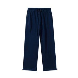 OEM ODM Custom Logo Men's Drawstring Pants Wide Leg Cotton <b>Trousers</b> with Private Label & Custom Service - Product Image 3