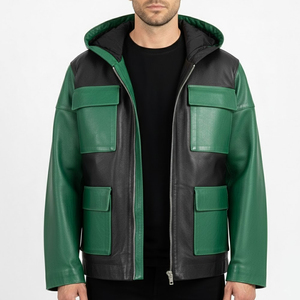 Veste d'hiver pour homme en cuir de haute qualité avec fermeture éclair, manches longues, col montant, imperméable et écologique – Vente en gros - Product Image 1