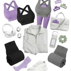 Ensemble de sport pour femme : Short cycliste décontracté et haut de survêtement, Leggings personnalisables avec logo, Tenue de yoga et de gym pour femme - Product Image 3